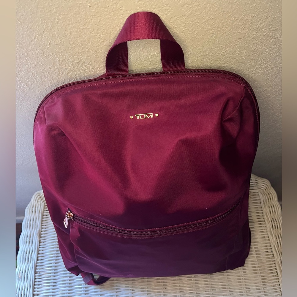 Tumi Voyageur Just In Case Packable Nylon Travel Backpack in Berry